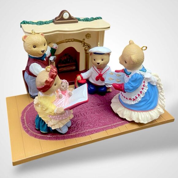 1993 Hallmark Bearingers Ornament Complete Set Fireplace Display Christmas Decor - Picture 3 of 11